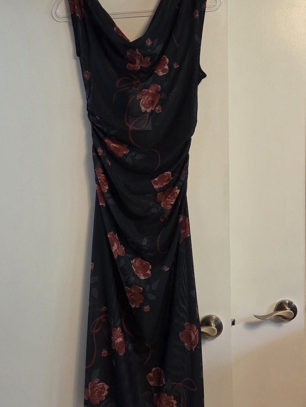 REFORMATION NWT Adrielle Black Floral Dress Large - Picture 5 of 8